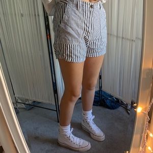 gap striped girlfriend chino shorts